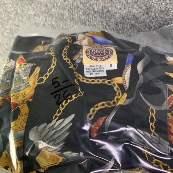 VTG RARE Saks Fifth Avenue Real Clothe 100% Silk Small Button down Printed Shirt - Picture 9 of 9